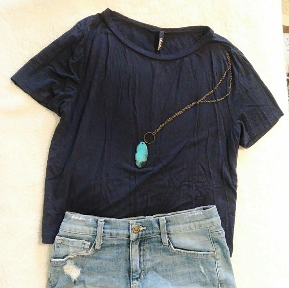 Lulus Tops - Lulu's Navy Shirt